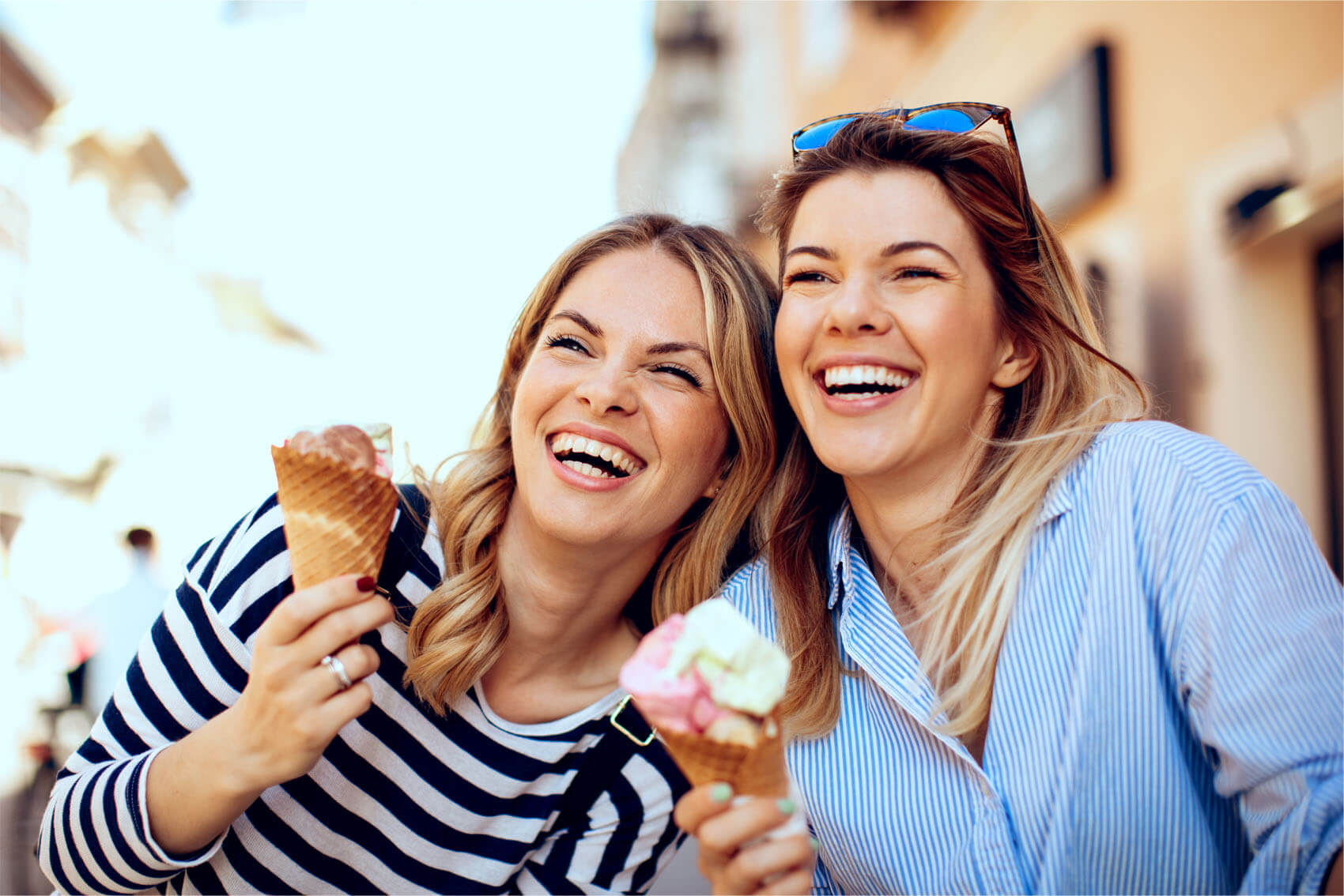 two women eating ice cream