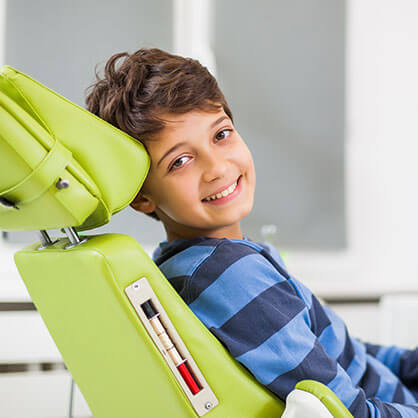 boy at dentist