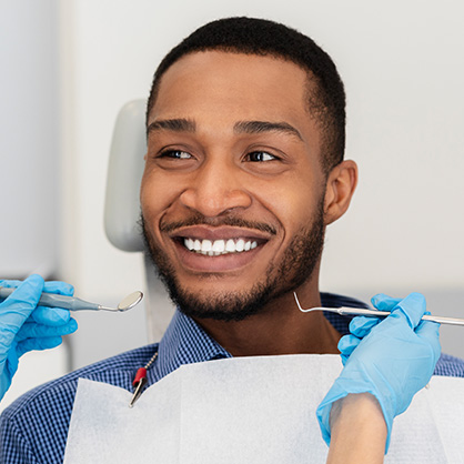 man at the dentist